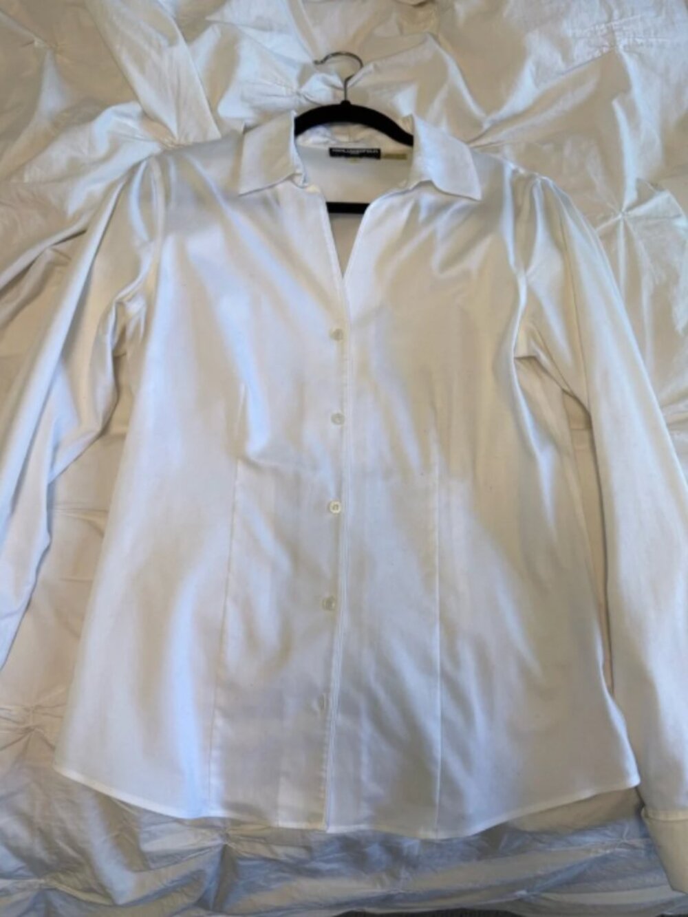 Karl Lagerfeld Non Iron White Button-Down Stretch Shirt Size 6